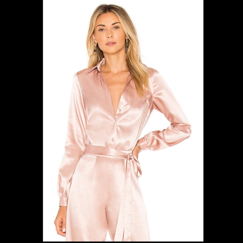 L'Academie The Berit Bodysuit in Rose Quartz